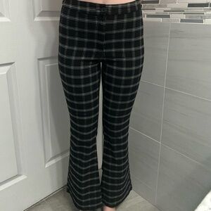 Garage Black and White Plaid Flare Pants